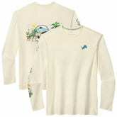 Detroit Lions Oasis Endzone Lux Long Sleeve T-Shirt Cream - Tommy Bahama