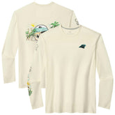 Carolina Panthers Oasis Endzone Lux Long Sleeve T-Shirt Cream - Tommy Bahama