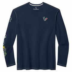 Houston Texans Oasis Endzone Lux Long Sleeve T-Shirt Navy - Tommy Bahama