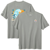 Pittsburgh Steelers Huddle & Hang Tens T-Shirt Gray - Tommy Bahama