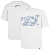 Los Angeles Chargers '47 Unisex I Love Guys Who Like Football Foundation T-Shirt White - 47 brand