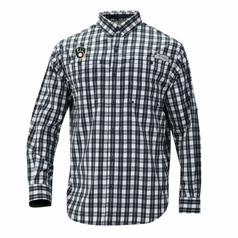 Milwaukee Brewers Columbia Super Tamiami Omni-Shade Long Sleeve Button-Down Shirt Near Me