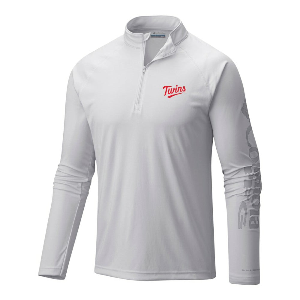Minnesota Twins Columbia Terminal Tackle Omni-Wick Raglan Quarter-Zip Pullover Lifestyle