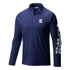 Detroit Tigers Columbia Terminal Tackle Omni-Wick Raglan Quarter-Zip Pullover Clearance