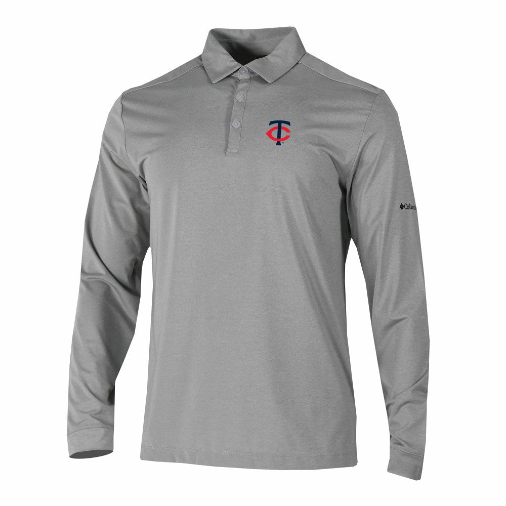 Minnesota Twins Columbia Omni-Wick Pin High Long Sleeve Polo discount