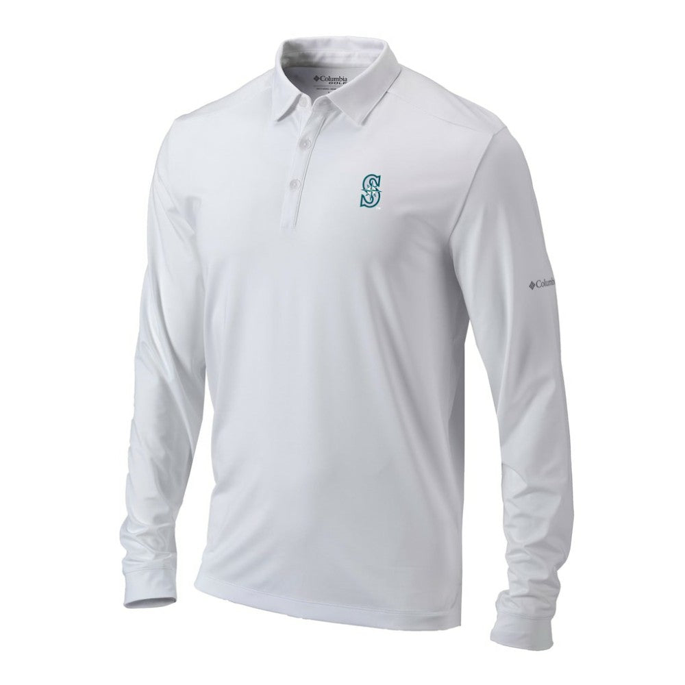 Seattle Mariners Columbia Omni-Wick Pin High Long Sleeve Polo Clearance