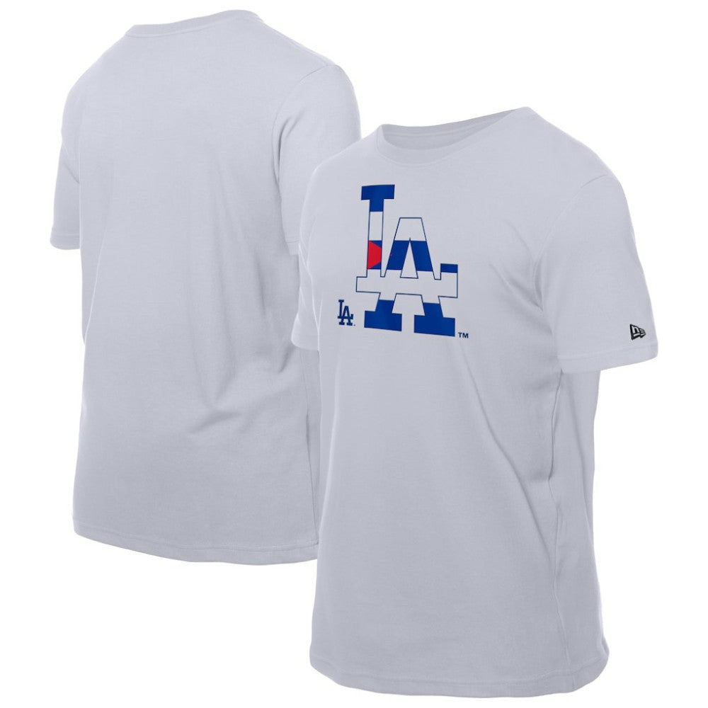 Los Angeles Dodgers New Era Cuban Flag Logo T-Shirt On Sale