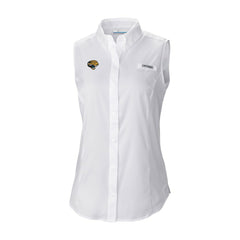 Jacksonville Jaguars Women's Historic Tamiami Omni-Shade Sleeveless Button-Up Shirt White - Columbia