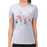 Los Angeles Dodgers G-III 4Her by Carl Banks Women's Super-Slim Fit Lightweight Shadow Logo Graphic T-Shirt Near Me
