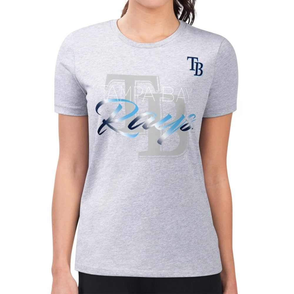 Tampa Bay Rays G-III 4Her by Carl Banks Women's Super-Slim Fit Lightweight Shadow Logo Graphic T-Shirt Lifestyle