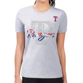 Texas Rangers G-III 4Her by Carl Banks Women's Super-Slim Fit Lightweight Shadow Logo Graphic T-Shirt Lifestyle