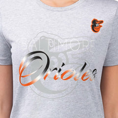 Baltimore Orioles G-III 4Her by Carl Banks Women's Super-Slim Fit Lightweight Shadow Logo Graphic T-Shirt On Sale