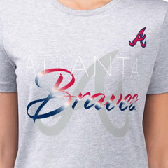 Atlanta Braves G-III 4Her by Carl Banks Women's Super-Slim Fit Lightweight Shadow Logo Graphic T-Shirt discount