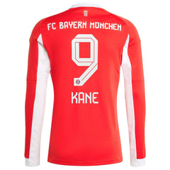 Adidas Harry Kane Bayern Munich 2025/26 Home Replica Long Sleeve Jerseys - Red