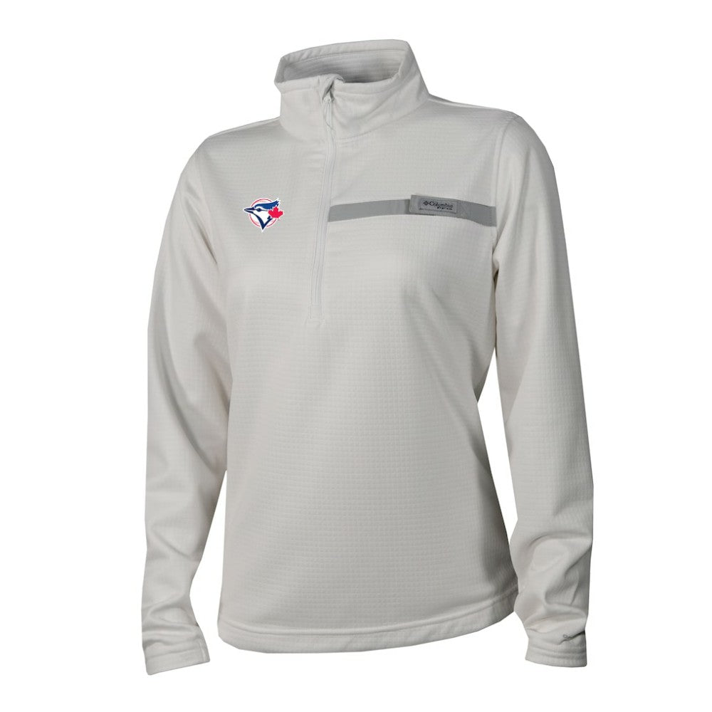 Toronto Blue Jays Columbia Women's Skiff Guide Fleece Half-Zip Pullover Jacket Sale