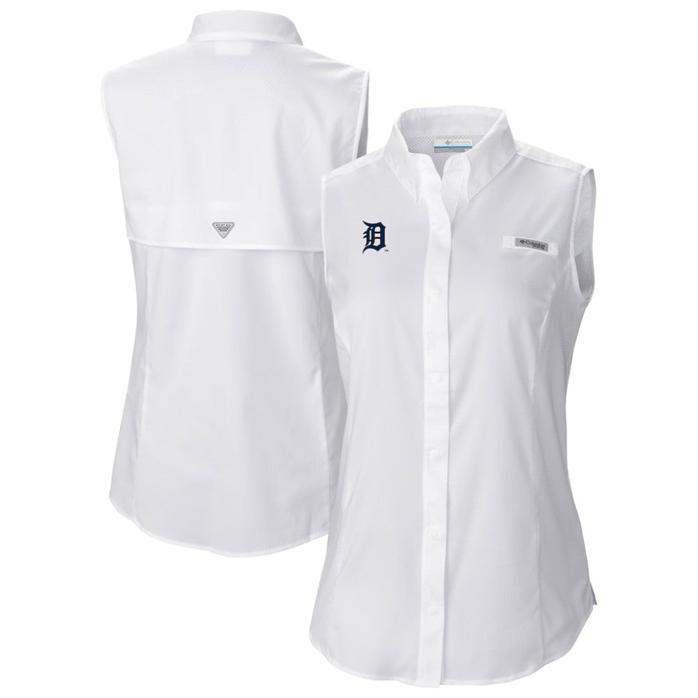 Detroit Tigers Columbia Women's Tamiami Sleeveless Shirt Clearance