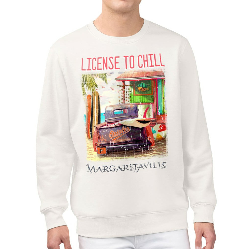 Baltimore Orioles Margaritaville License to Chill Fleece Sweatshirt for sale