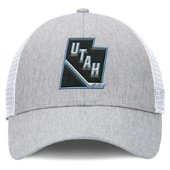 Utah Mammoth - Fanatics Utah Badge Trucker Adjustable Hat Gray/White