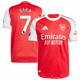 Adidas Bukayo Saka Arsenal 2025/26 Home Player Jerseys - Red