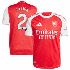 Adidas William Saliba Arsenal 2025/26 Home Player Jerseys - Red