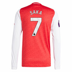 Adidas Bukayo Saka Arsenal 2025/26 Home Long Sleeve Player Jerseys - Red