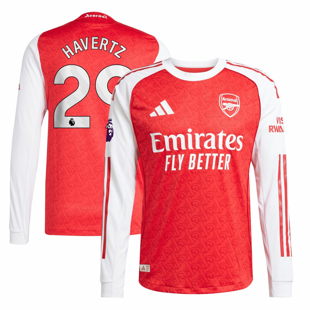 Adidas Kai Havertz Arsenal 2025/26 Home Long Sleeve Player Jerseys - Red