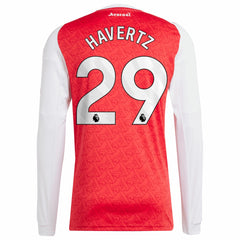 Adidas Kai Havertz Arsenal 2025/26 Home Replica Long Sleeve Player Jerseys - Red