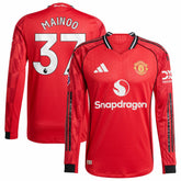 Adidas Kobbie Mainoo Manchester United Home 2025/26 Player Long Sleeve Jerseys - Red