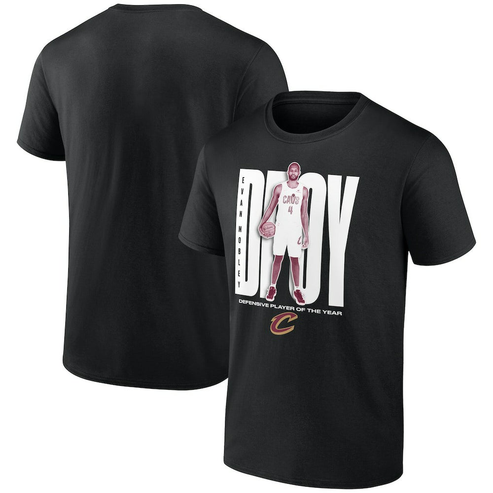 NBA - Evan Mobley Cleveland Cavaliers 2025 NBA Defensive Player of the Year T-Shirt - Black