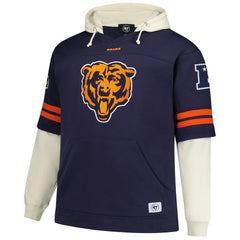 Chicago Bears '47 Big & Tall Split Zone Cornerback V-Neck Hoodie Navy - 47 brand