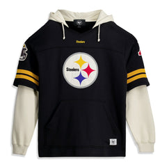 Pittsburgh Steelers '47 Big & Tall Split Zone Cornerback V-Neck Hoodie Black - 47 brand