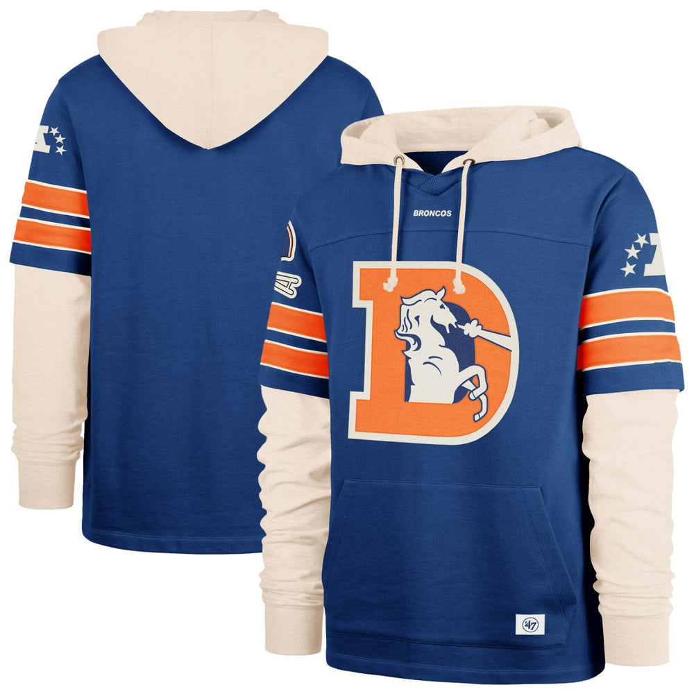 Denver Broncos '47 Big & Tall Split Zone Cornerback Hoodie Royal - 47 brand