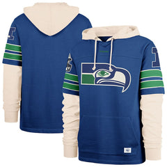 Seattle Seahawks '47 Big & Tall Split Zone Cornerback Hoodie Royal - 47 brand