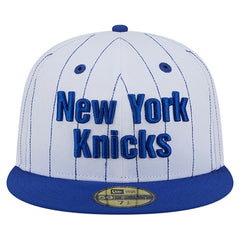 New Era - New York Knicks Wordmark Pinstripe 59FIFTY Fitted Hat - White