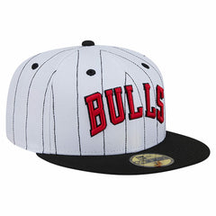 New Era - Chicago Bulls Wordmark Pinstripe 59FIFTY Fitted Hat - White