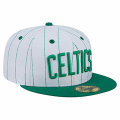 New Era - Boston Celtics Wordmark Pinstripe 59FIFTY Fitted Hat - White