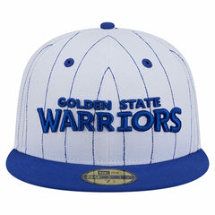New Era - Golden State Warriors Wordmark Pinstripe 59FIFTY Fitted Hat - White