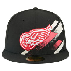 Detroit Red Wings - New Era Faded Lines 59FIFTY Fitted Hat Black