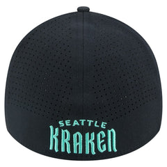 Seattle Kraken New Era Zig Zag 39THIRTY A-Frame Perforated Flex Hat Deep Sea Blue