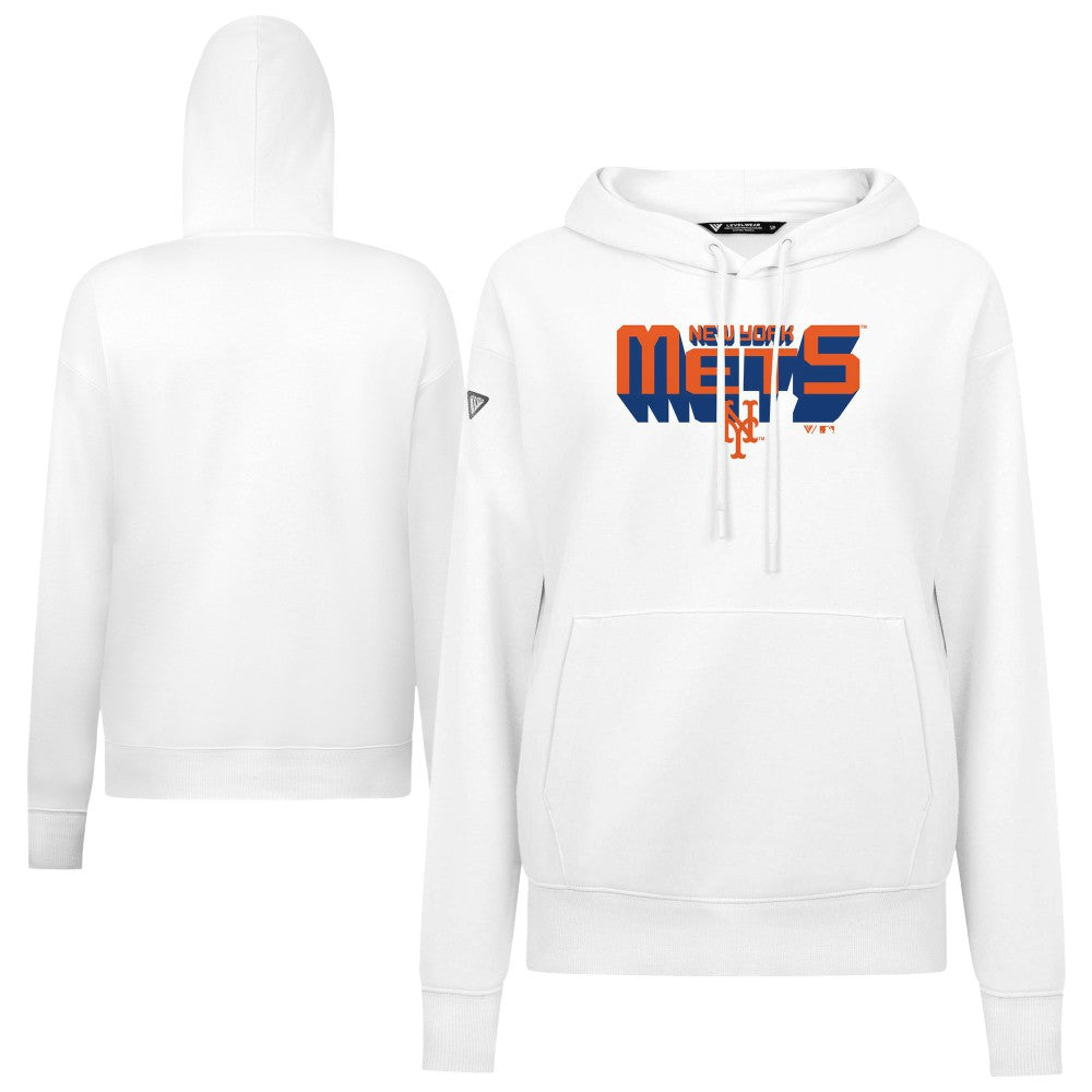 New York Mets Levelwear Women's Adorn Retro 3D Pullover Hoodie Sale