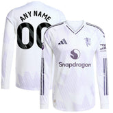Adidas Manchester United 2025/26 Away Long Sleeve Custom Jerseys - White