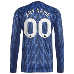 Adidas Arsenal 2025/26 Away Replica Long Sleeve Custom Jerseys - Blue