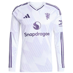 Adidas Manchester United 2025/26 Away Replica Long Sleeve Custom Jerseys - White