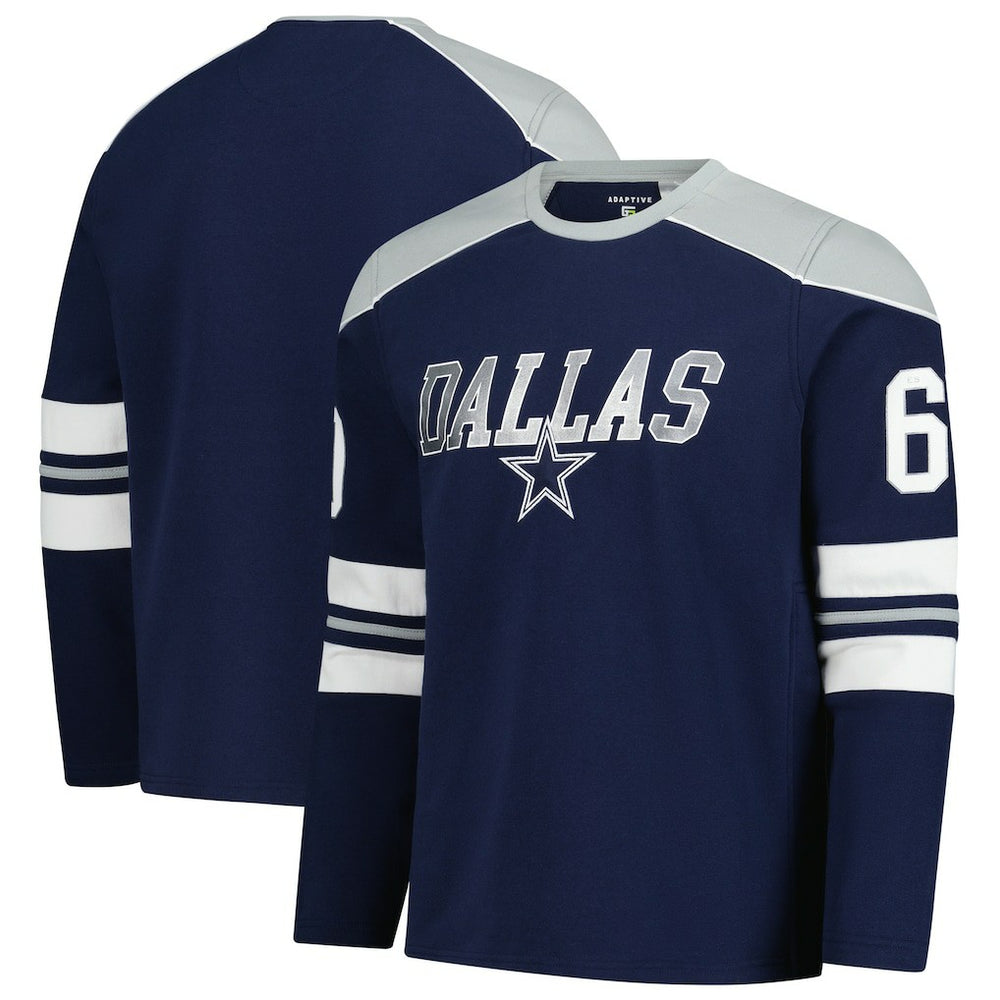 Dallas Cowboys G-III Sports by Carl Banks Adaptive Lord Stanley Crewneck Sweatshirt Navy - NFL
