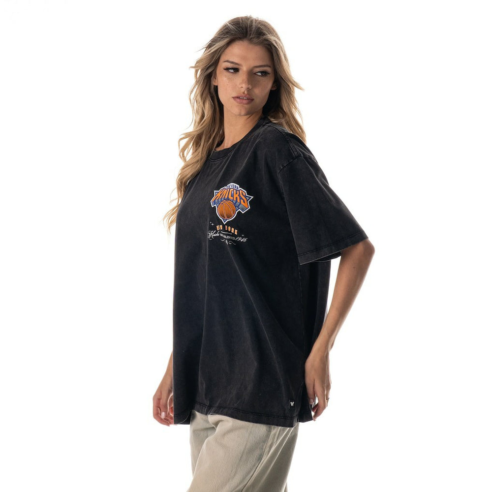 NBA - New York Knicks The Wild Collective Unisex Oversized Streetwear T-Shirt - Black