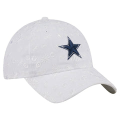 Dallas Cowboys New Era Women's Floral 9TWENTY Adjustable Hat White - NFL