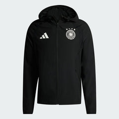 Adidas Germany National Team FIFA x World Cup 2026 Tiro Travel Raglan Full-Zip Windbreaker Hoodie - Black