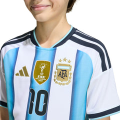 Adidas Lionel Messi Argentina National Team Youth FIFA x World Cup 2026 Home Replica Jerseys - White