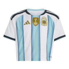Adidas Argentina National Team Women's FIFA x World Cup 2022 Winners Home Cropped Replica Jerseys - White