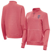 Minnesota Twins Antigua Women's Crush Stars and Stripes Team Logo Quarter-Zip Pullover Top On Sale